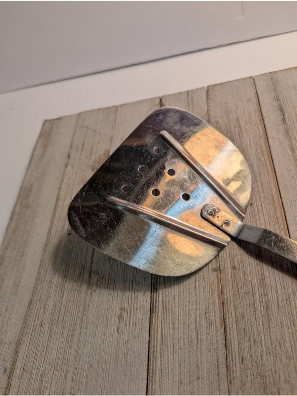Vintage Warco Stainless Steel Wide Slotted Flipper Lifter Spatula